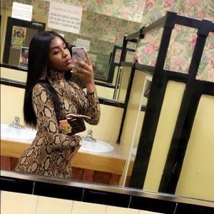 Snake Print Mini Skater Dress